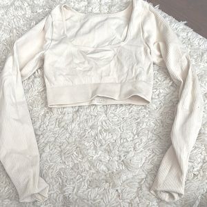 Long sleeve cropped work out top (ribbed)